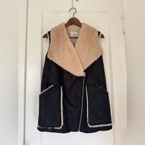 Zara Trafaluc Faux Fur Lined Vest. Size Small